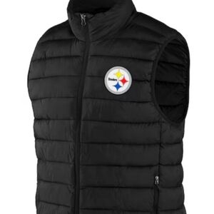 Pittsburgh Steelers Mens Full Zip Puffer Vest Jacket Winter Coat NWT